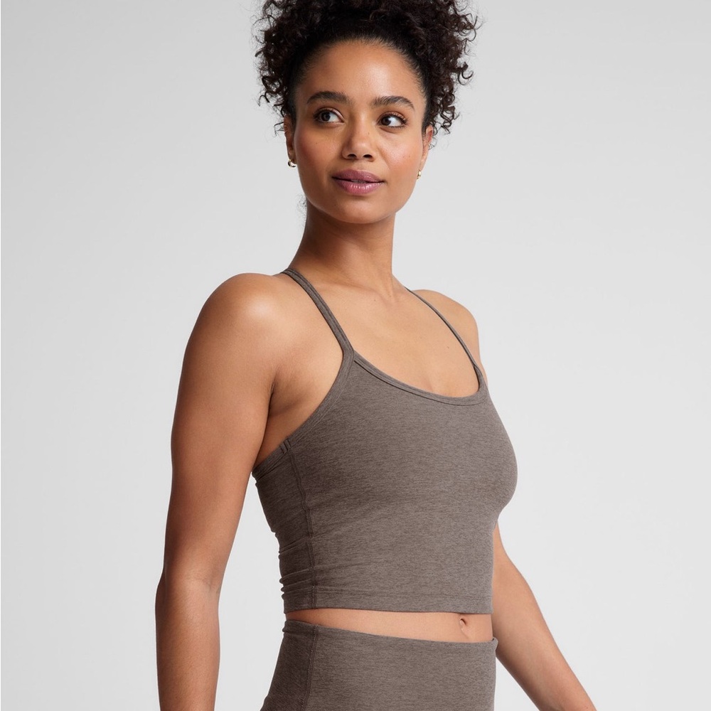 Beyond Yoga Spacedye Slim Racerback Cropped Tank - Cocoa Brown